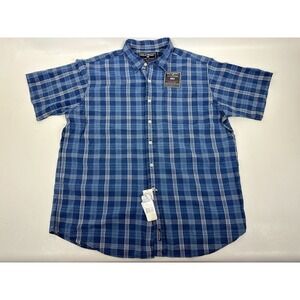 Polo Sport Ralph Lauren Ocean Wash Shirt Plaid Short Sleeve Men's XL Blue